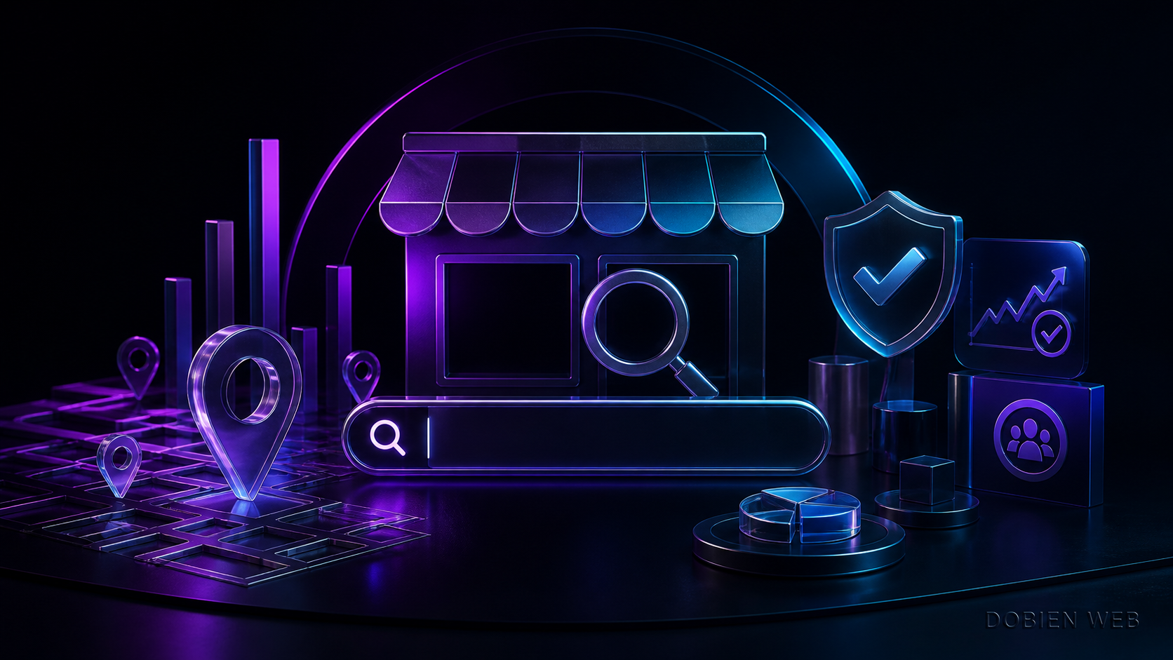 Yerel Perakende Reklamları için DOBIEN WEB özel 3D editoryal görseli