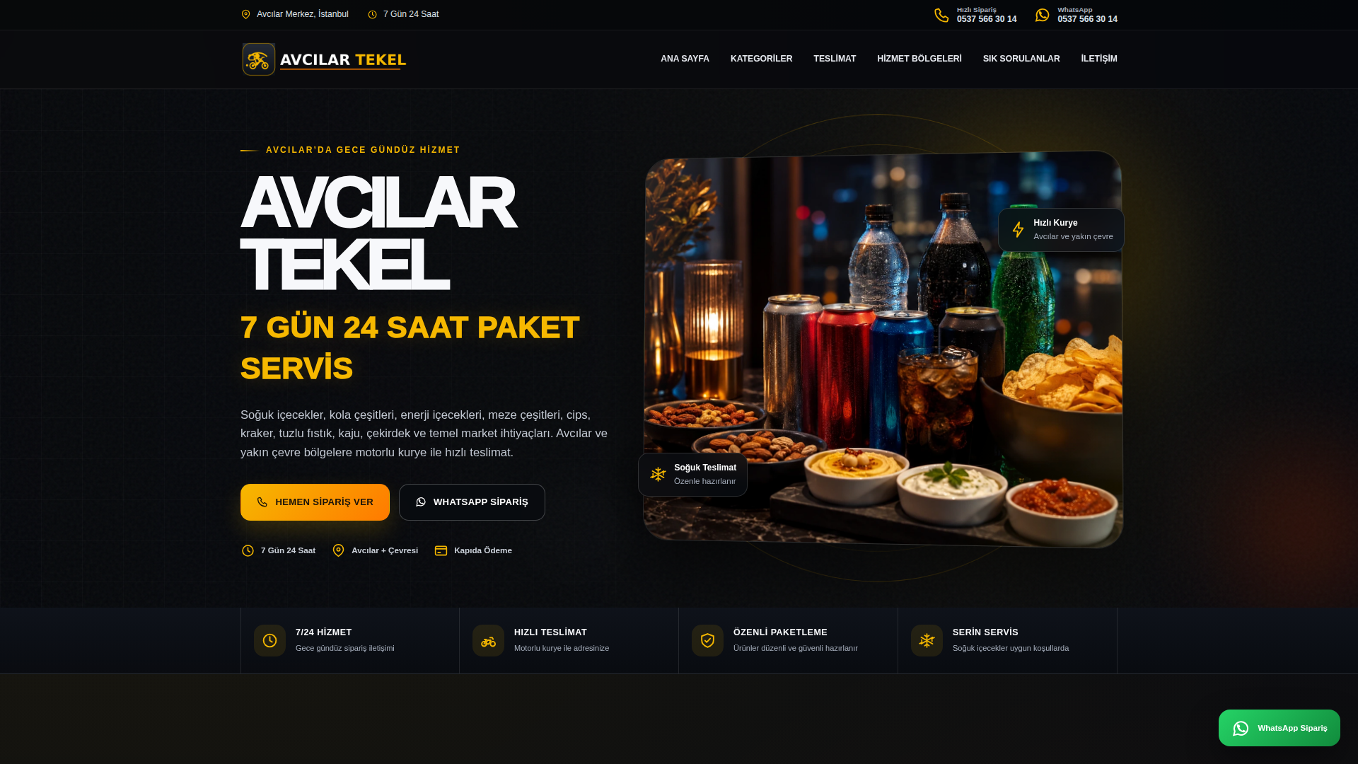 Avcılar Tekel masaüstü web sitesi görünümü