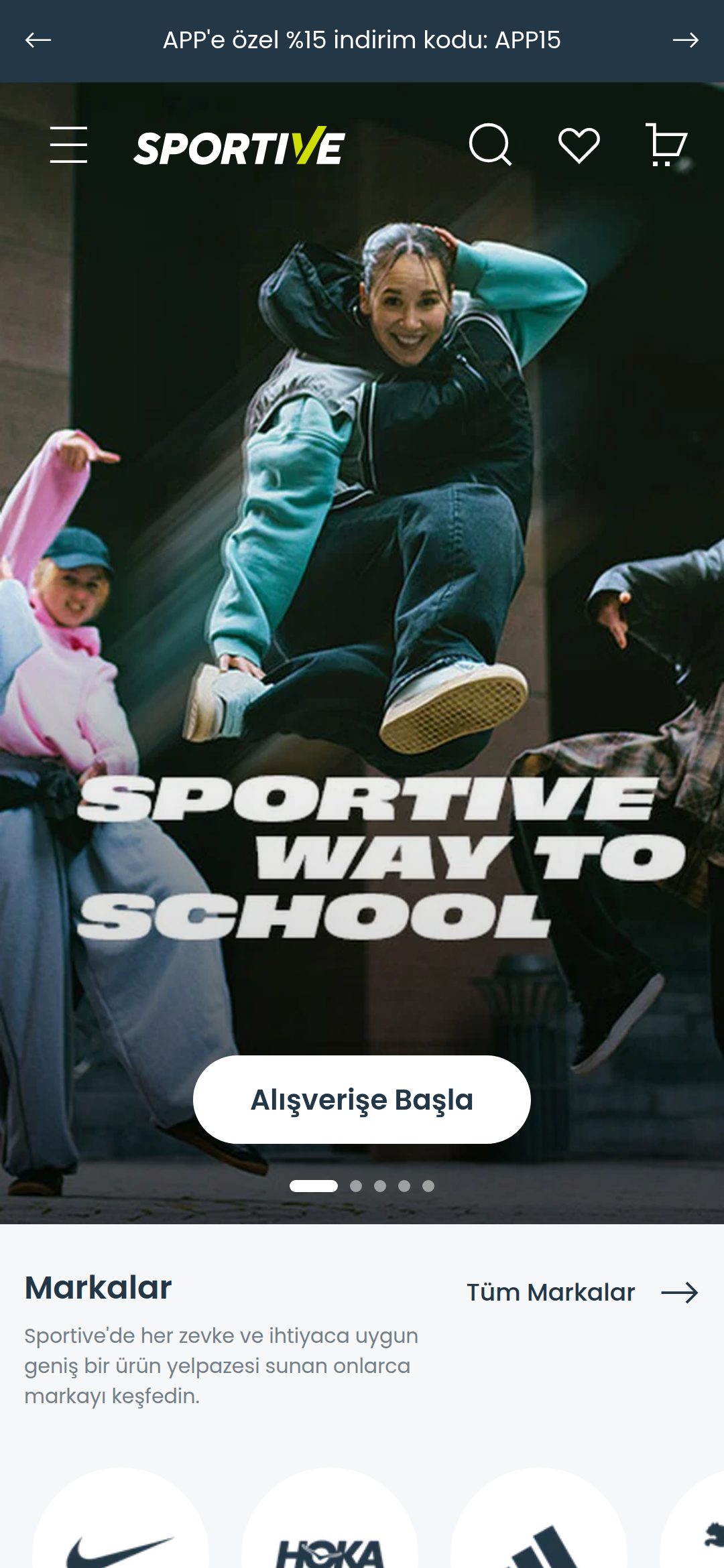 Sportive mobil ekran görüntüsü